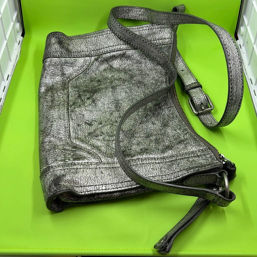 Frye metallic shoulder bag